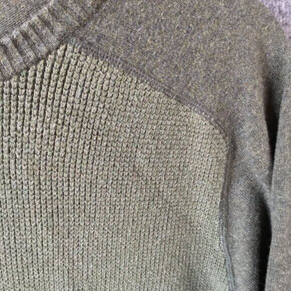 Eddie Bauer Mens TXL Olive Green Crew Neck Textured Sweater - Picture 5 of 8